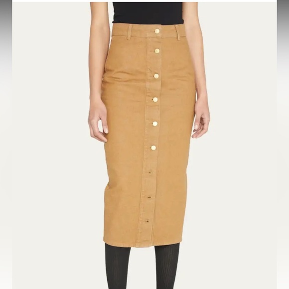 Triarchy Twill Button-Front Midi Skirt - Picture 4 of 5